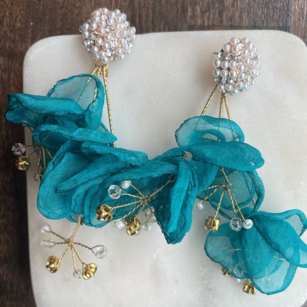 Blue Blossom Drop Earrings